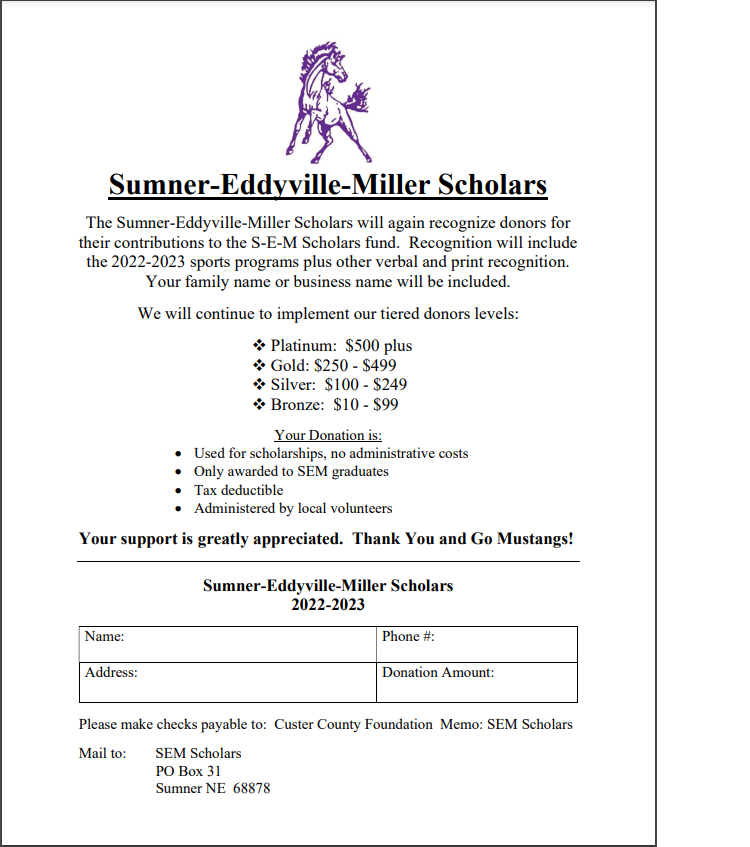 Sumner-Eddyville-Miller Scholars