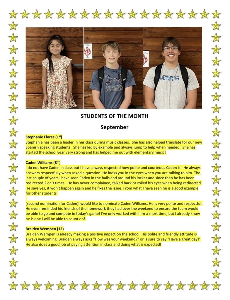 Students of the Month-September
